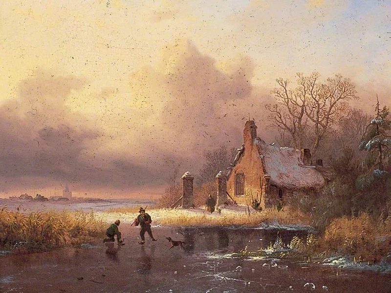 1816-Frederik Marianus Kruseman - Paesaggio invernale